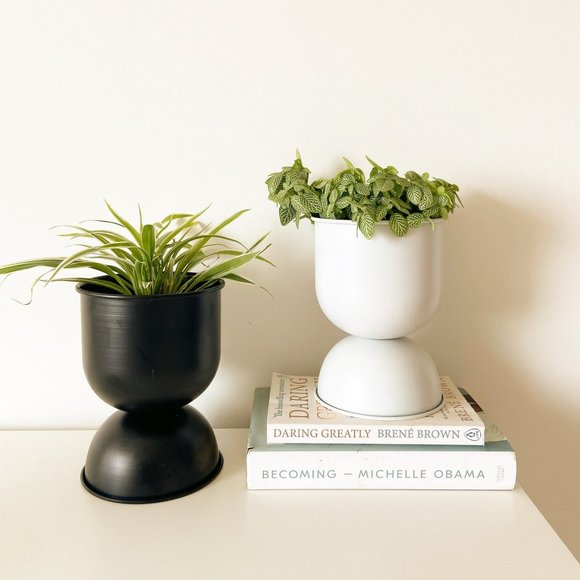 "Venus" Double Decker Metal Planter / Pot in Matte Finish - White - Picture 8 of 13